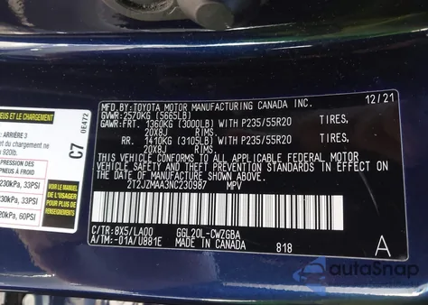 2022 Lexus Rx 350 from USA, damaged, VIN 2T2JZMAA3NC230987